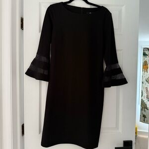 Ronni Nicole Black Dress with Sheer Flared Sleeves
